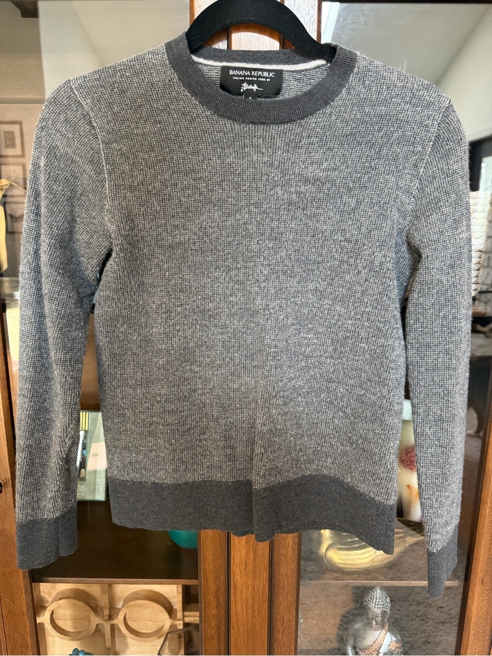 100% merino Banana Republic Gray Crewneck Sweater